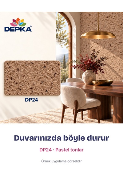 Depka Pamuk Sıva Dp24 2 Kg 7-8 M² İpek Sıva Alternatifi Isı Ve Ses Yalıtımlı Dekoratif Sıva