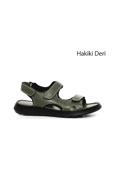 Gönderi(R) Gönderi R Ayarlanabilir Cırt Bantlı Hakiki Deri Sandalet Haki