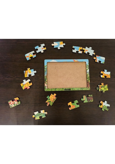 Zürafalar 16 Parça Eğitici Öğretici Ahşap Çocuk Puzzle Yapboz Bebek Çocuk Oyuncak
