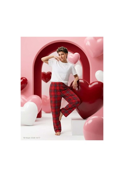 Aura Collections Kadın Pamuklu Lastikli Bel Pijama Altı Soft Örme Mevsimlik Ev Pantolonu Rahat Siyah