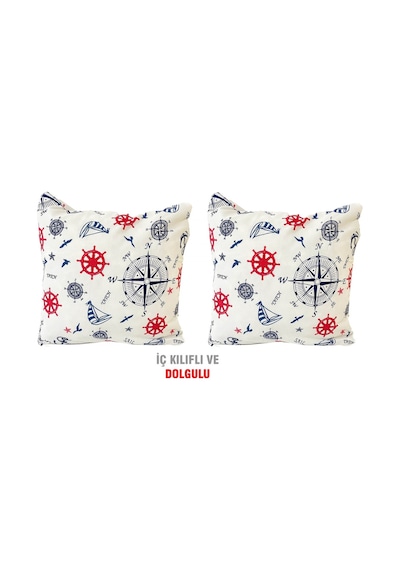 Kırlent Yastık Dolgulu Vip Yastık 2 Adet-43X43 Cm(Marin) (525115513)