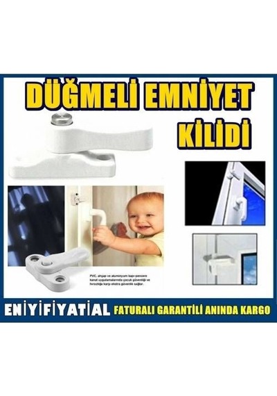 3 Adet Pvc Pimapen Kapı ve Pencere Emniyet Kilit Çekmeli Çok Renkli