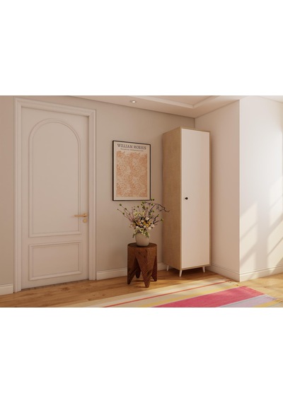 Harput Tek Kapaklı Çok Amaçlı Banyo Dolabı Kotonvizon Vizon