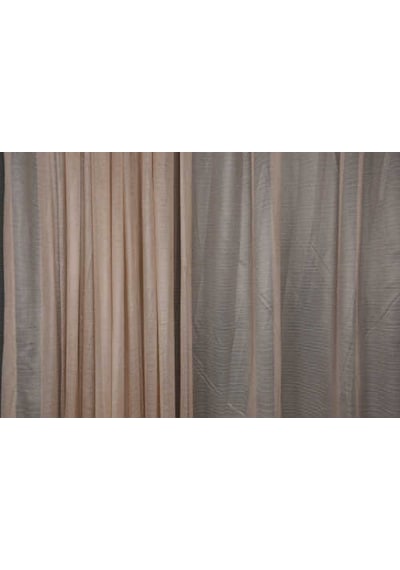 Selvi Desen Vizon Renk Hazır Dikilmiş Pileli Fon Perde 300x260 Cm
