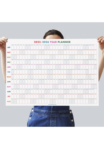 2026-2027 Akademik Yıl Takvimi Eylül Başlangıçlı Yıllık Planlayıcı Duvar Takvimi Renkli Takvim