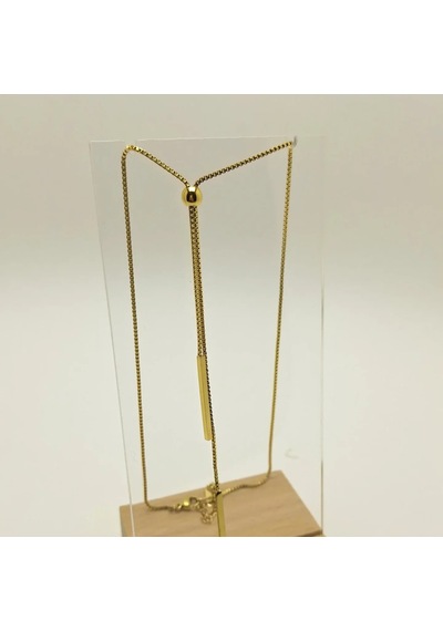 Gold Renk Sallantılı Ve Ayarlanabilir Çelik Kolye Altın - Gümüş