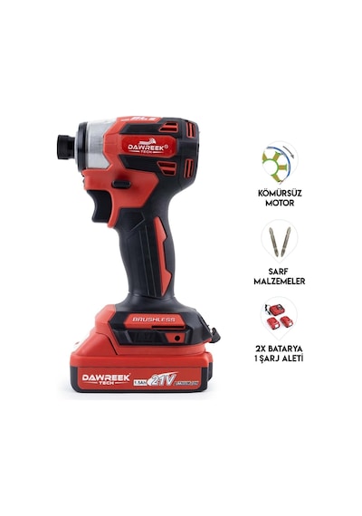 Dawreek BT0209 Akülü Torklu Vidalama Makinesi - Kırmızı