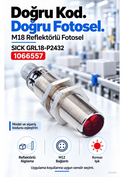 Sıck Grl18-p2432 Silindirik Reflektörlü Fotosel 1066557