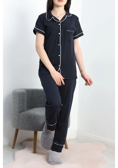 Seka Store Seka Düğmeli Süprem Pijama Takımı Koyulaci - 41830.1048. Çok Renkli
