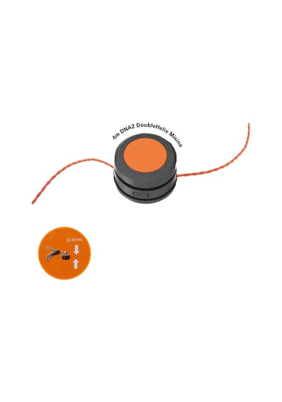 WORX WA0045 WG186E İçin 2.4 MM 4 M Çift Çıkışlı Duble Helix Spiral Burgulu Yedek Misina