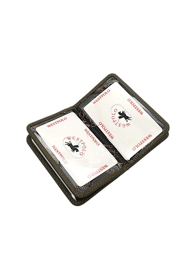 Westpolo Hakiki Deri Bol Kart Bölmeli Unisex Kartlık - Haki Haki