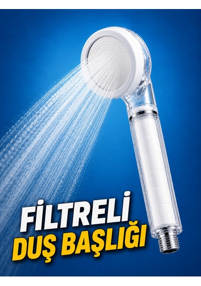 Filtreli Duş Başlığı Şeffaf Gövdeli Yüksek Basınçlı Duş Başlığı Gri