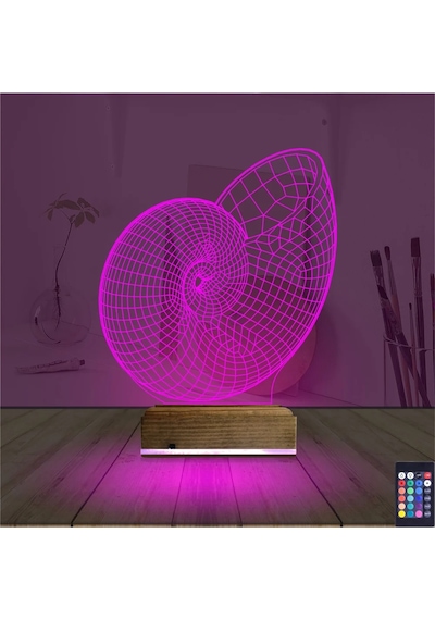 Luvivia Deniz Kabuğu 3d Lamba - Masa Gece Lambası Şeffaf