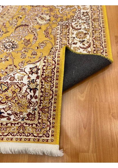 Güneş Madalyonlu 160 X 230 Cm Dijital Baskı Halı Sarı
