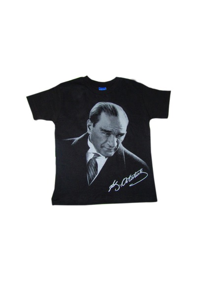 Salar Ticaret Salarticaret Siyah Kısa Kollu Atatürk Tişörtü Unisex Model Siyah