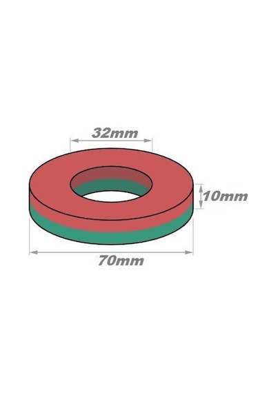 Mıknatıs Halka Ferrit 70Mm X D32Mm X 10Mm 10 Adet