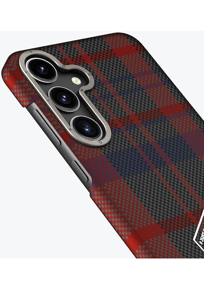 Galaxy S24 Uyumlu Kılıf Ekose Desenli Youngkit Gezhi Serisi Kapak Mavi