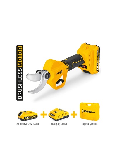 Sgs Akülü Bağ Budama Makası 20v 2 2.0 Ah 32 Mm Kömürsüz Motor Sgs5558