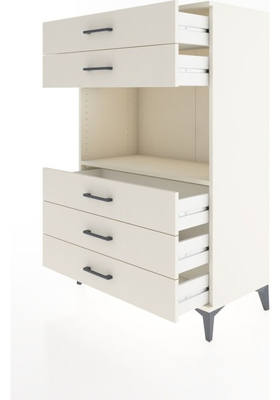 Hyperion Dolap Tek Raflı 5 Çekmeceli 88x44x134 Aytaşı-aytaşı Aytaşı