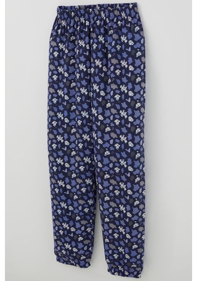 Breeze Erkek Çocuk Pijama Takımı Modern Kare & Kamuflaj Desenli 4-8 Yaş , Morcivert