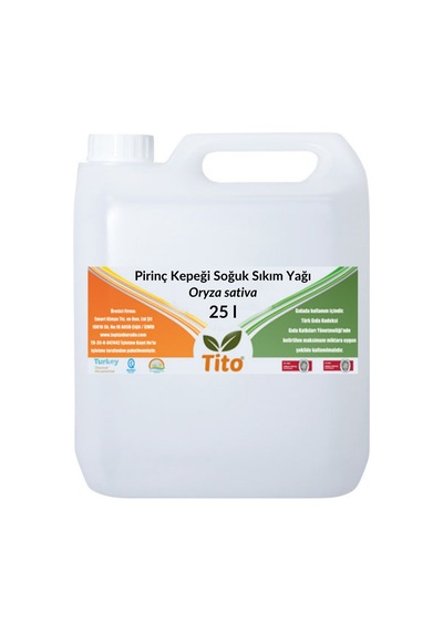 Pirinç Kepeği Soğuk Sıkım Yağı Oryza Sativa 25 Litre