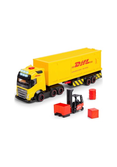 203747018 Dickie Dhl Truck Free Wheel Volvo Fh16 Truck Light Sound İnterior,