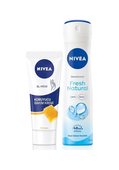 Kadın Sprey Deodorant Fresh Natural 150ml Ve Nemlendirici Koruyucu El Bakım Kremi 75ml