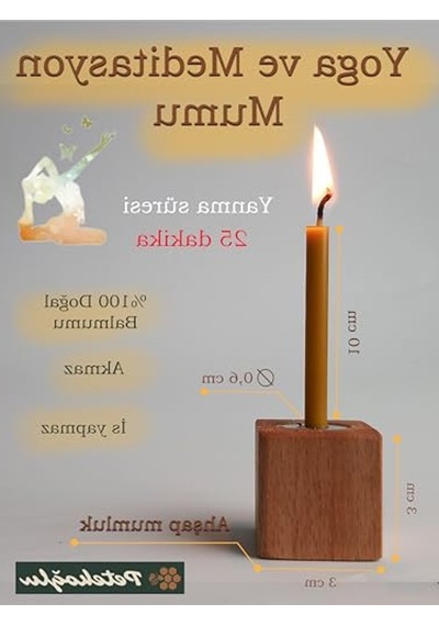 Balmumu Mum Seti, 12 Adet, Meditasyon Ve Yoga Kullanımı İçin 000 Açık Krem