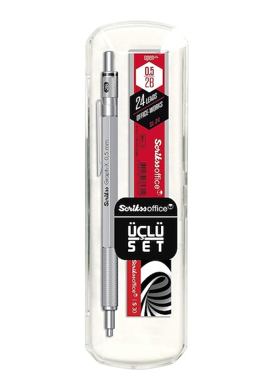 Scrikss Graph-X Metal Versatil Kalem Seti 0.5 Mm  Kurşuni Gri 3'L