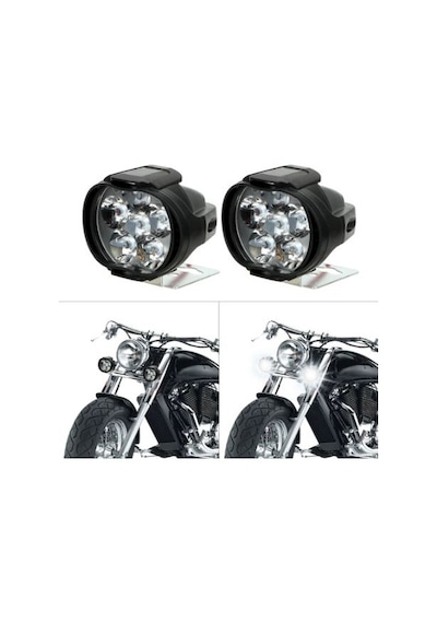 Evrensel 2 Adet Motosiklet Far Scooter Sis Spot Işık Led