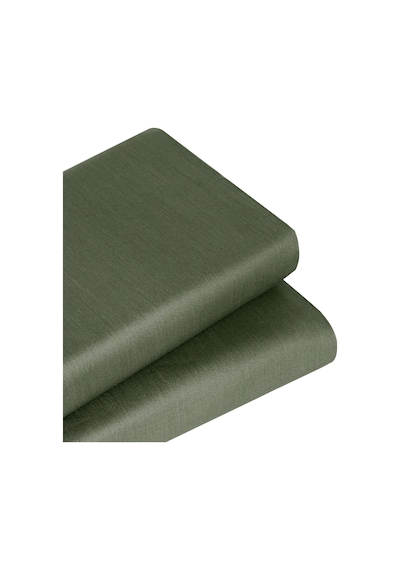 Linestyle Tek Kişilik %100 Pamuk Saten Lastikli Çarşaf 100x200+35 Cm Haki