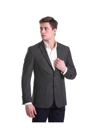 Hatemoğlu Lacivert Slim Fit Mono Yaka Klasik Ceket
