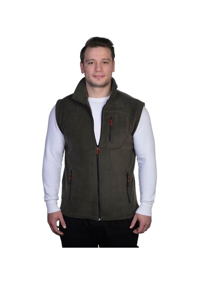 Genius Store Genıus Store Erkek Polar Yelek Renkli Tam Femuarlı 3 Cepli Haki