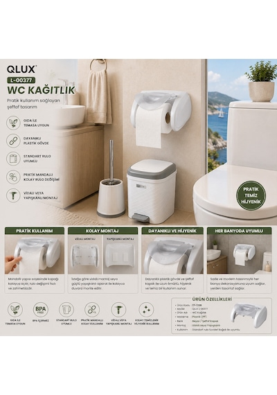 Wc Kağıtlık Plastik Kapaklı 5492 Çr