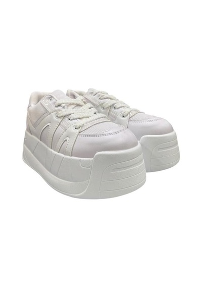 Aybaak 5007 Yüksek Dolgu Topuk Kadın Ayakkabı Sneaker Beyaz