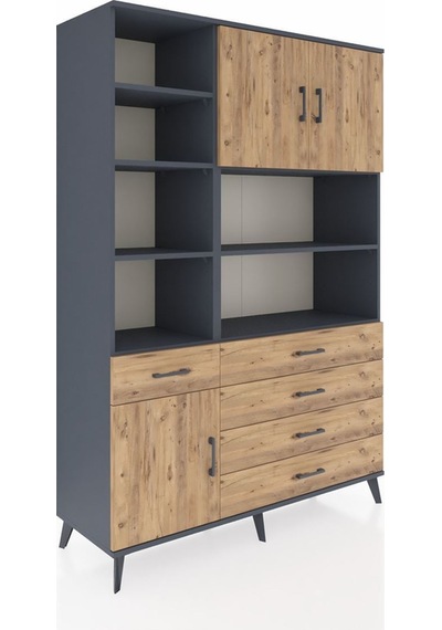 Hyperion Dolap 9 Raflı 5 Çekmeceli 3 Kapaklı 132x44x195 Antrasit-çam/çam Atlas Çam/atlas Çam Hyperion Dolap 9 Raflı 5 Çekmeceli 3 Kapaklı 132x44x195 Antrasit-çam/çam Atlas Çam/atlas Çam