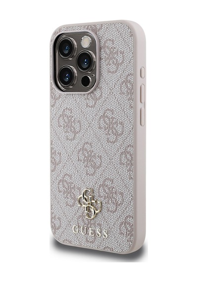 Apple Uyumlu iPhone 15 Pro Kılıf Guess Lisanslı Magsafe Şarj Özellikli Small 4g Classic Pembe