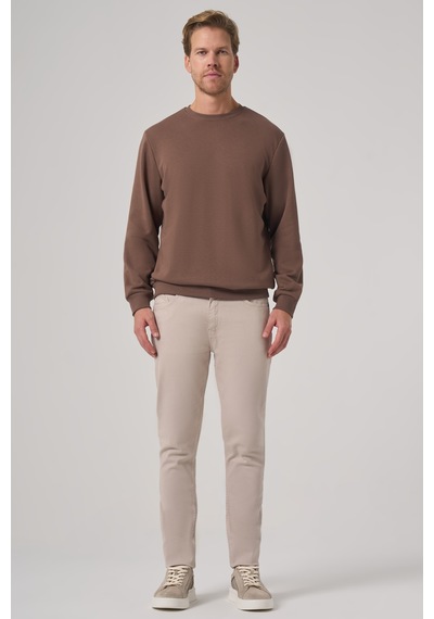 Morven Erkek Kahve Basic Bisiklet Yaka Sweatshirt 26ks063001400 Kahve