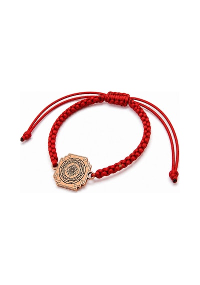 Sri Yantra Bolluk Ve Denge Tılsımı Bakır Makrome Bileklik Rose