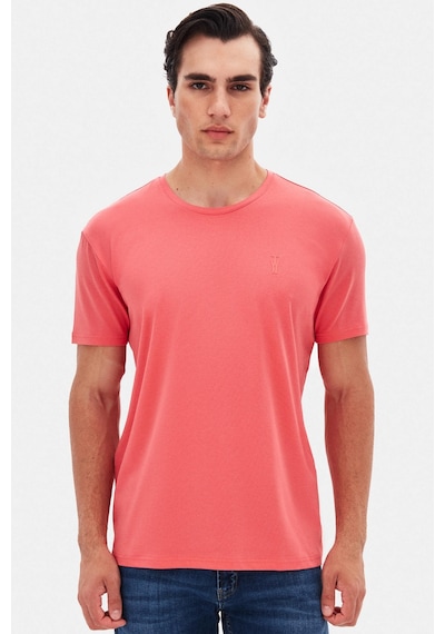Twn Slim Fit Okyanus Mercanı Düz Kabartma Baskılı T-shirt 4ec148551753m Mr2