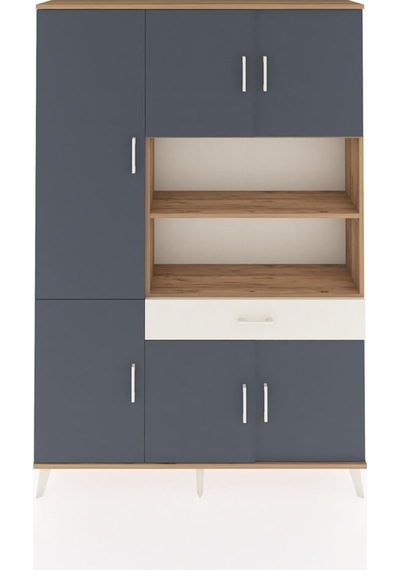 Arges Dolap 10 Raflı Tek Çekmeceli 6 Kapaklı 132x30x195 Çam-antrasit/aytaşı Antrasıt/aytası Arges Dolap 10 Raflı Tek Çekmeceli 6 Kapaklı 132x30x195 Çam-antrasit/aytaşı Antrasıt/aytası