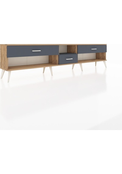 Arges Tv Ünitesi Tek Raflı 3 Çekmeceli 220x30x51 Çam-antrasit Antrasıt/antrasıt - Atlas Çam Arges Tv Ünitesi Tek Raflı 3 Çekmeceli 220x30x51 Çam-antrasit Antrasıt/antrasıt - Atlas Çam