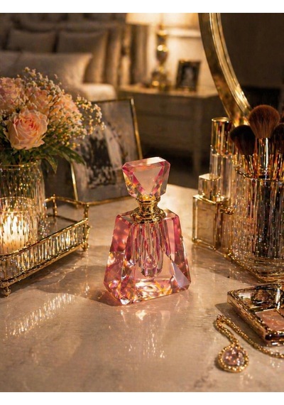 Crystal Pink Diamond Dekoratif Parfüm Şişesi Lüks Makyaj Masası Aksesuarı & Hediye Ürünü