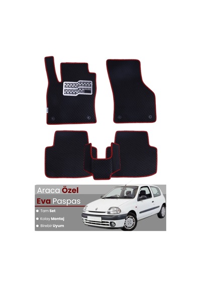 Renault Clio 2 1998-2004 Uyumlu Eva Paspas Tam Set Araca Özel,oto Paspas 245