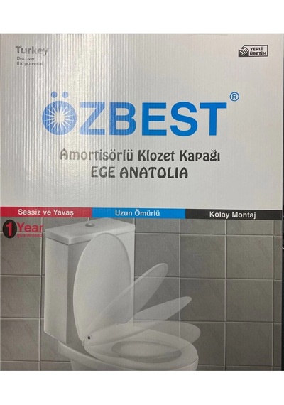 Lüks Yavaş Kapanan Amortisörlü Klozet Kapağı Ses Önleyicili, Kolay Montaj Her Modele Uyumlu Açık Gri