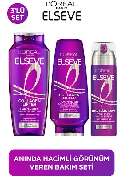 L'Oreal Paris Elseve Collagen Lifter Kolajen Peptitleri İçeren Hacim Veren Bakım Seti