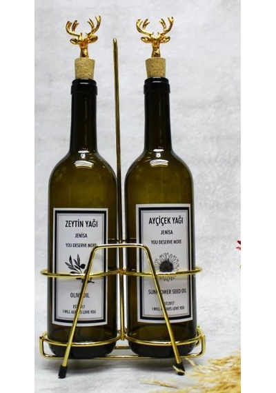 2 Adet Geyik Mantar Tıpalı 750 Ml Yağlık Ve Alın Renk Stant Çok Renkli
