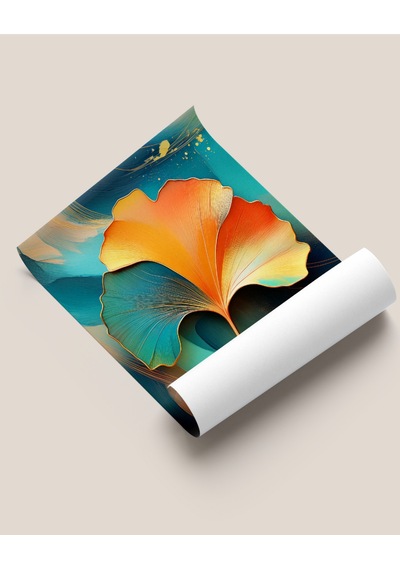 Çerçevesiz Poster Ginkgo Biloba Tek Yapraklı