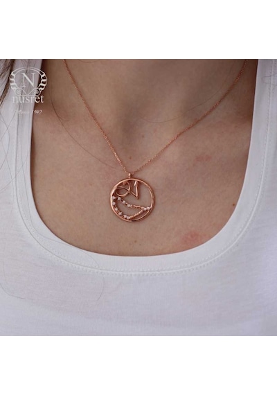Nusret 925 Ayar Rose Gümüş Oğlak Burcu Kolye