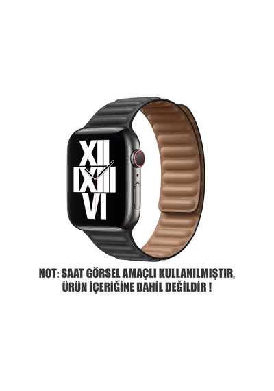 Microsonic Watch Series 9 41mm İçin Kordon Leather Link Band Siyah Watch Series 9 41mm İle Uyumlu Kordon - Siyah Sku: Smg8690010099440